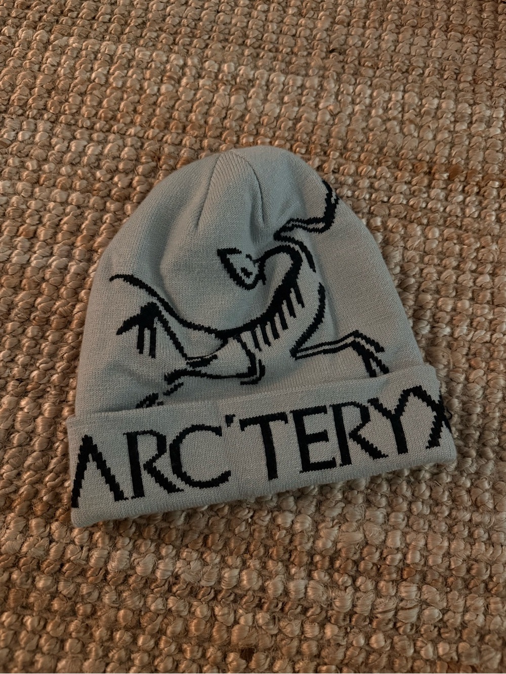 Arc'teryx Light Gray Beanie with Black Logo